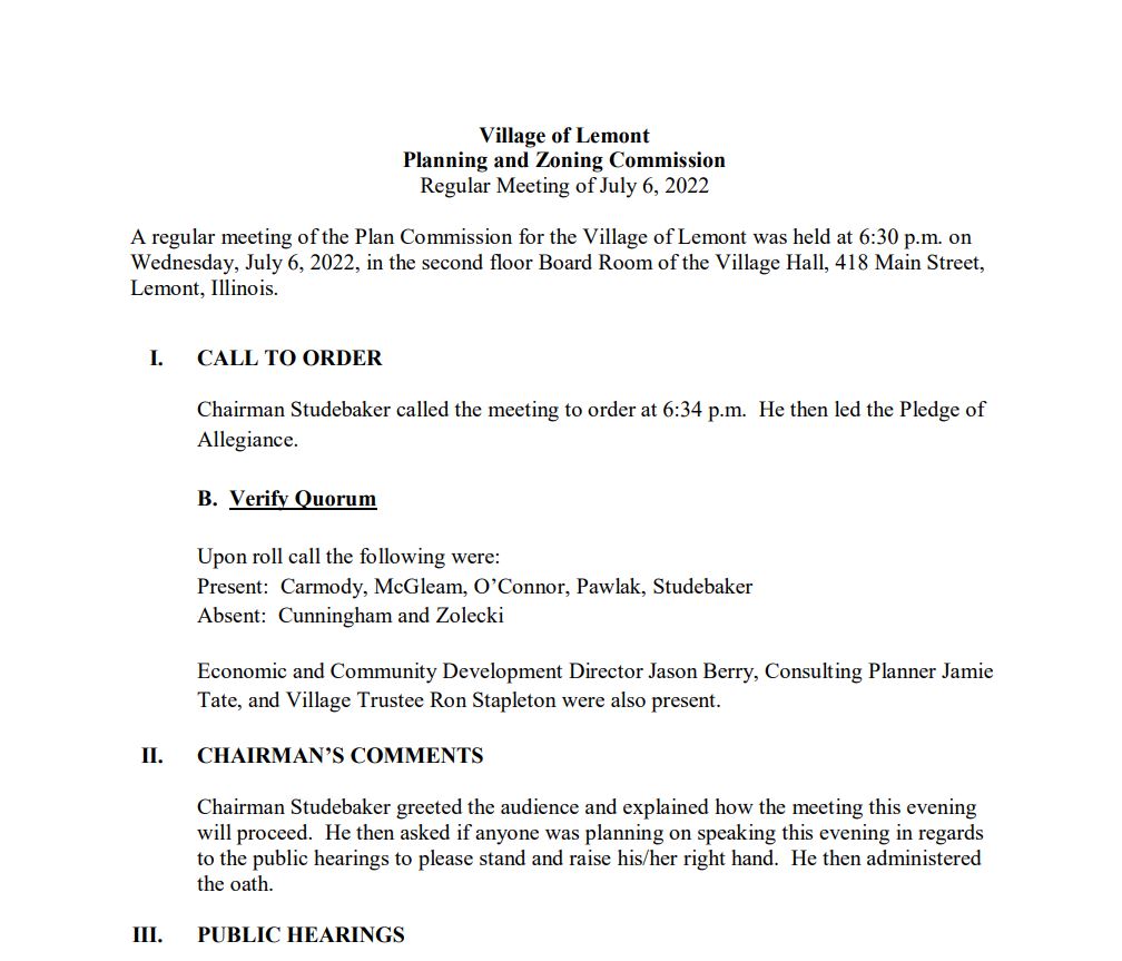 Public comment records