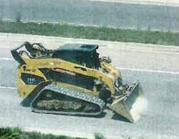 Dozer on Route 83 during construction