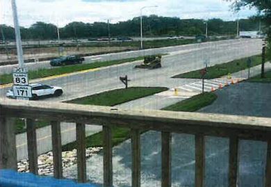 Dozer on Route 83 during construction
