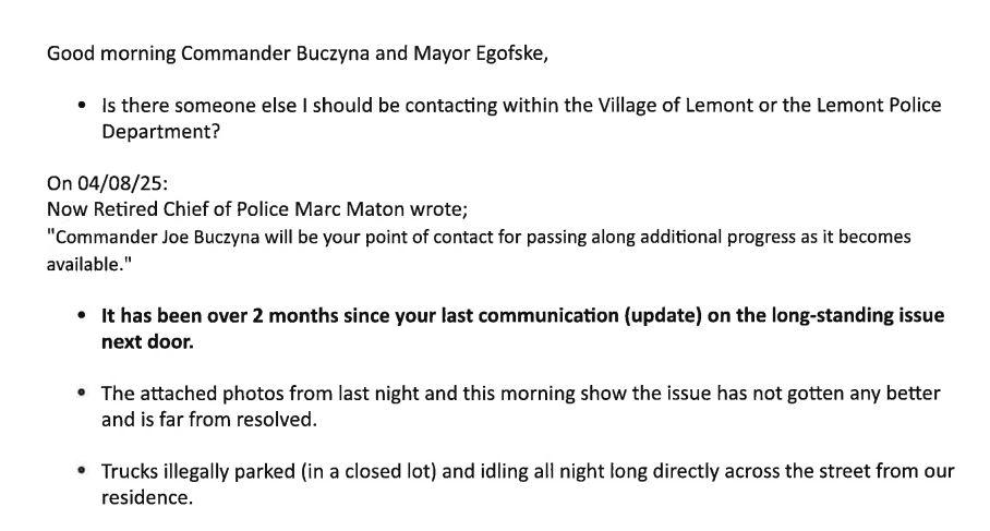 Email correspondence