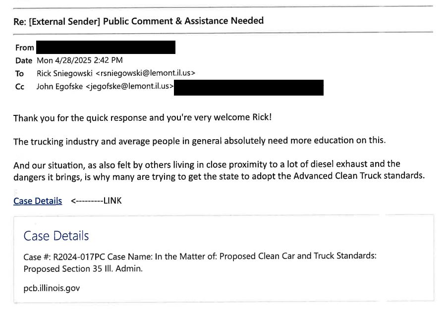 Email correspondence