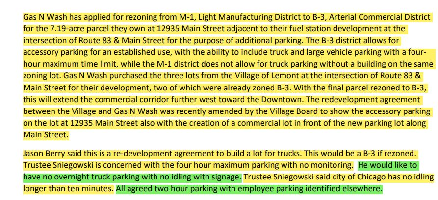 Board meeting PDF discussing parking issues