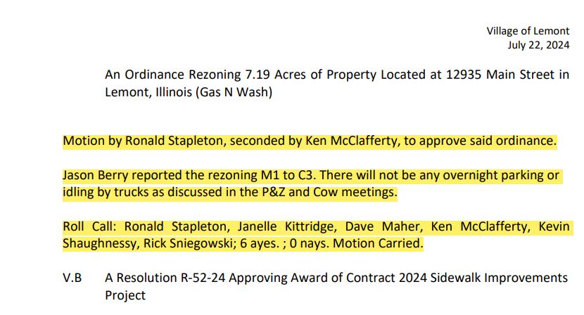 Board meeting PDF discussing parking issues