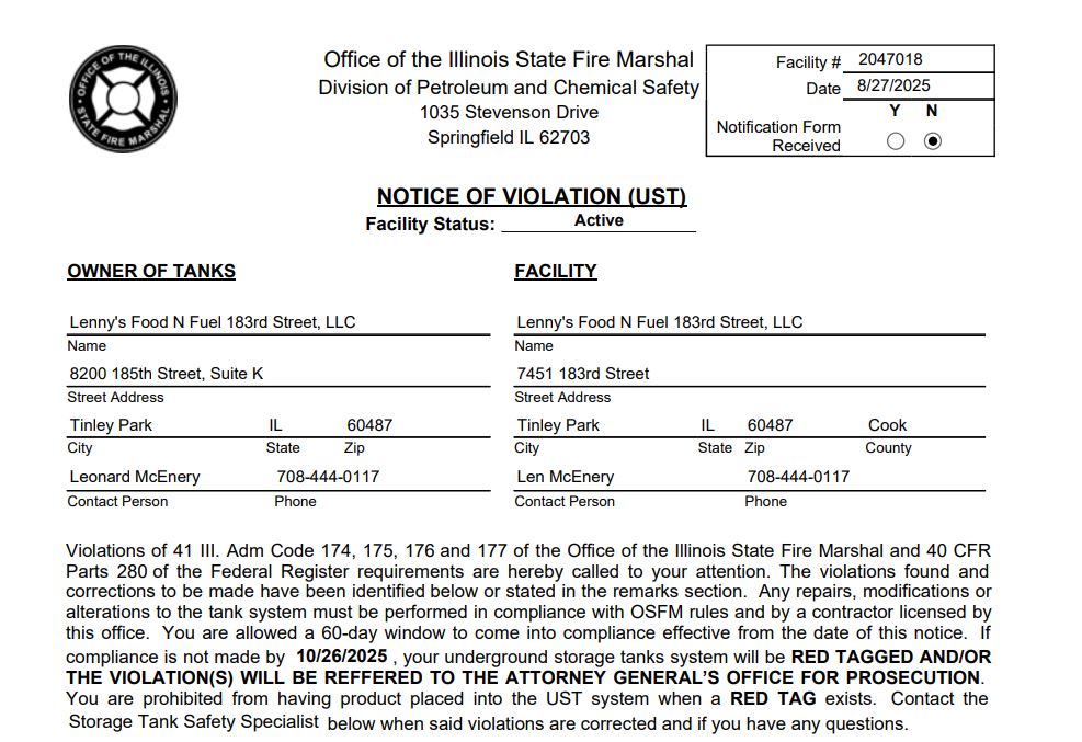 Leak detection failure